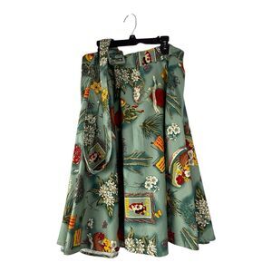 Belle Pogue Skirt Size L Pockets Frida Kahlo Mexican Images